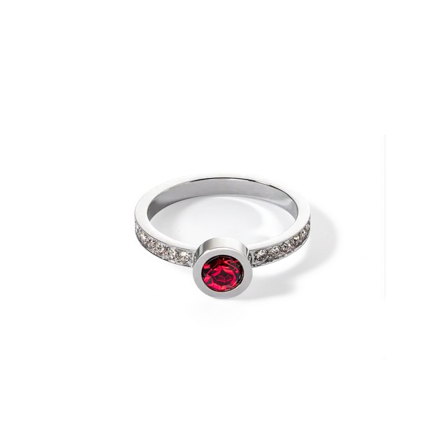 coeur-de-lion-sparkling-dots-ring-silber-rot-strass image 1