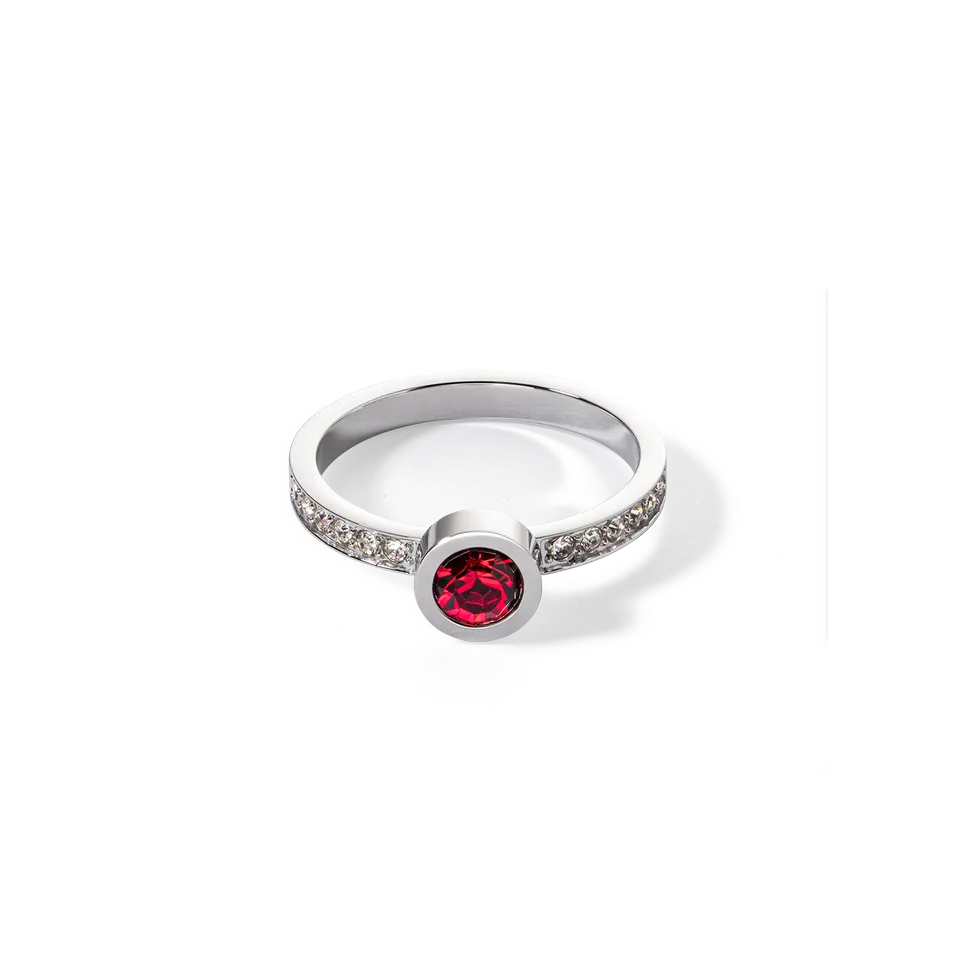 coeur-de-lion-sparkling-dots-ring-silber-rot-strass image 1