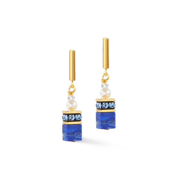 coeur-de-lion-geocube-precious-fusion-pearls-ohrringe-blau-mit-lapislazuli image 1