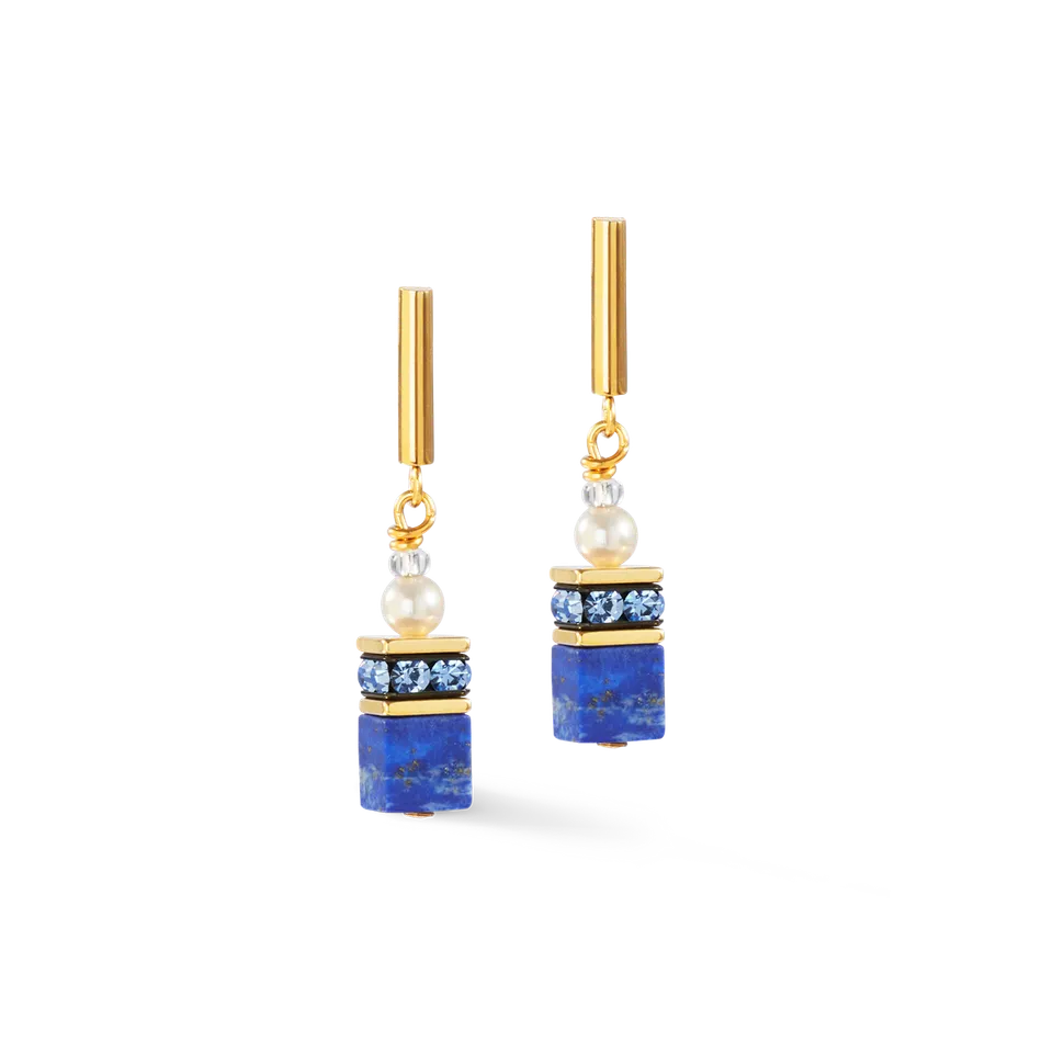 coeur-de-lion-geocube-precious-fusion-pearls-ohrringe-blau-mit-lapislazuli image 1