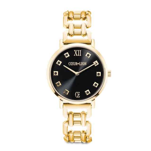 coeur-de-lion-uhr-rund-brilliant-glamourous-black-statement-gold image 1
