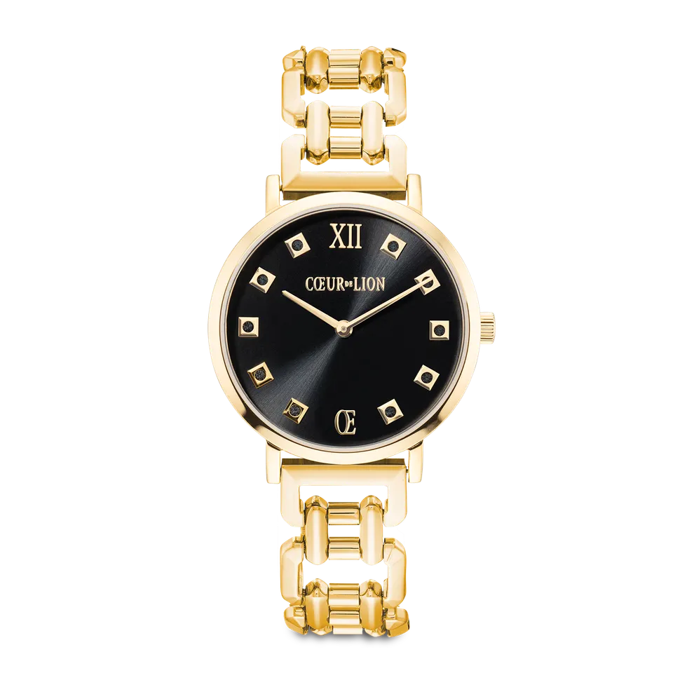 coeur-de-lion-uhr-rund-brilliant-glamourous-black-statement-gold image 1