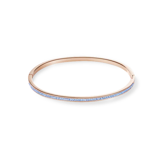 coeur-de-lion-armreif-schmal-edelstahl-rosegold-kristalle-pav-hellblau-17-cm image 1