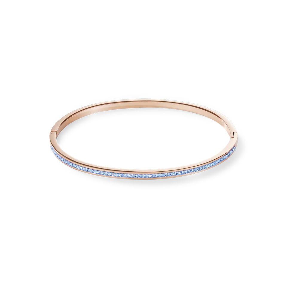 coeur-de-lion-armreif-schmal-edelstahl-rosegold-kristalle-pav-hellblau-17-cm image 1