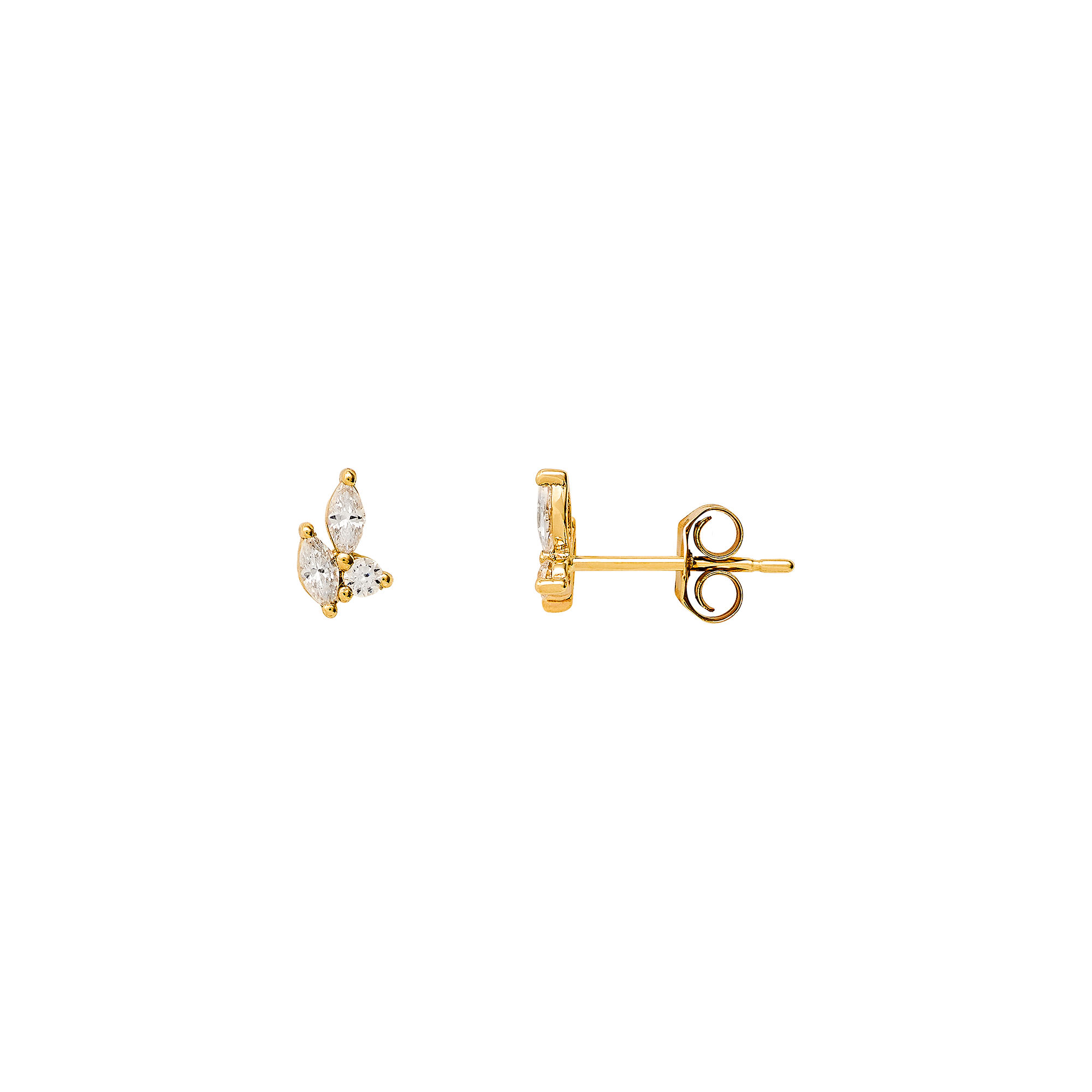 xenox-fine-ohrringe-585-gelbgold-mit-3-zirkonia-steinen image 1