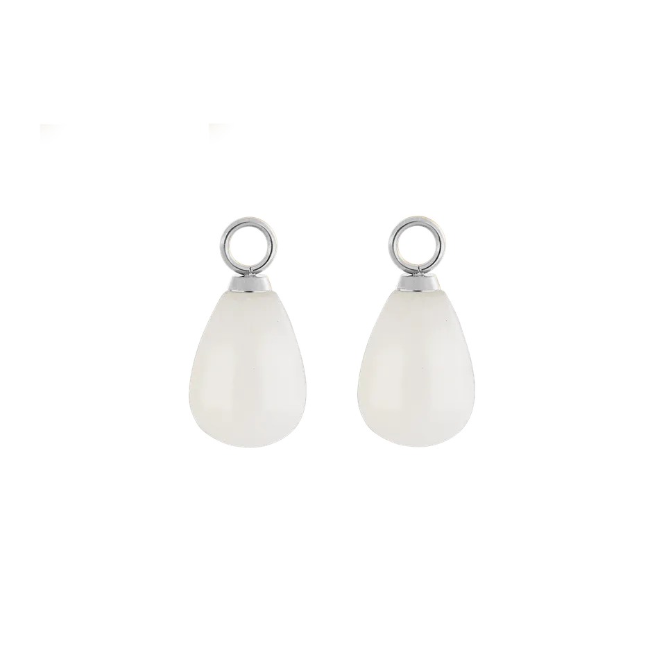 coeur-de-lion-ear-me-up-charm-tropfen-silber-wei-edelstahl-jade image 1