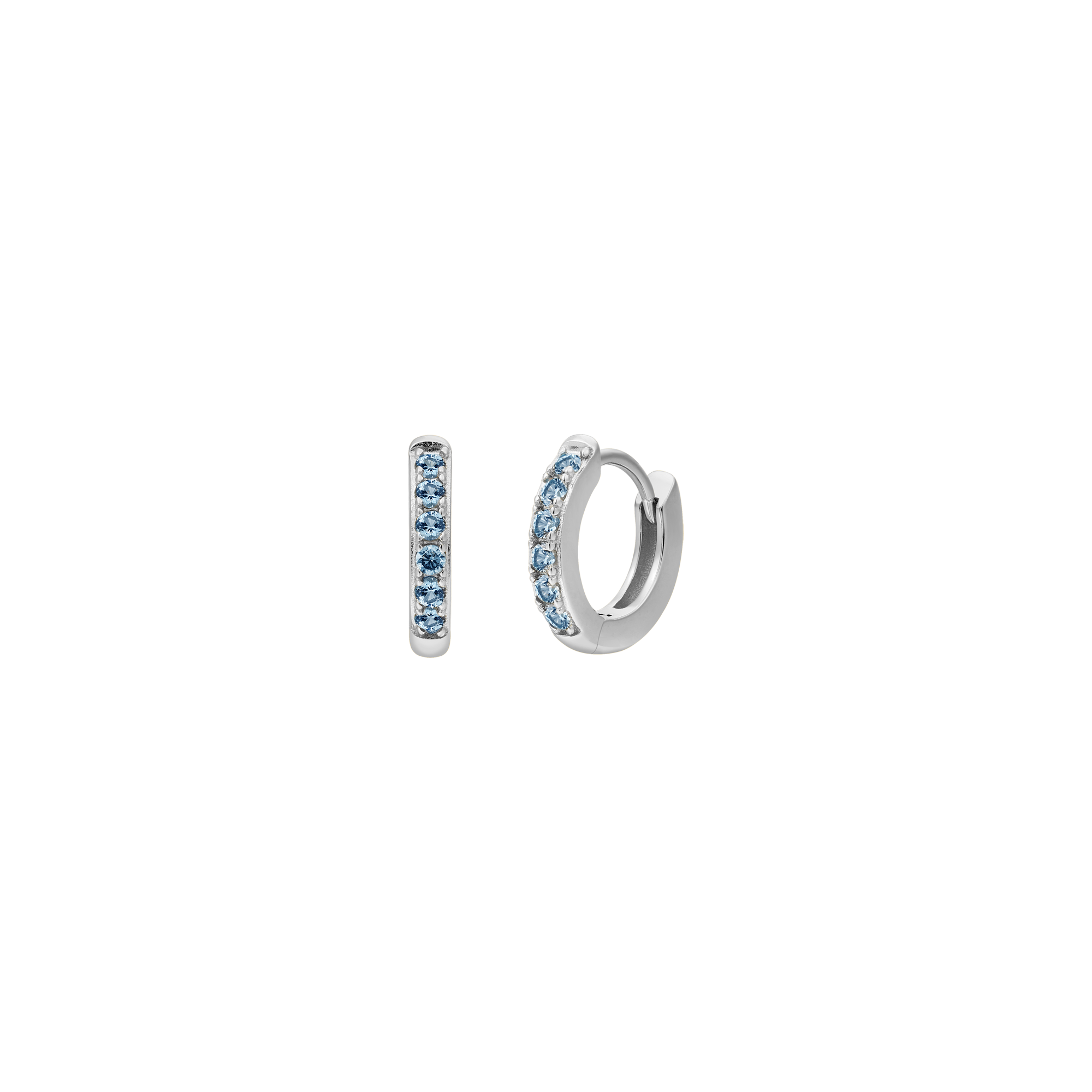 xenox-grace-mini-creolen-925-sterlingsilber-rhodiniert-mit-blauen-zirkonia image 1