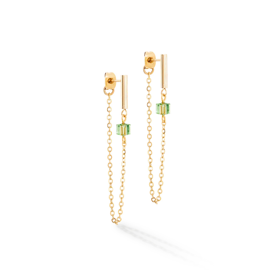 coeur-de-lion-geocube-mini-cubes-chain-ohrringe-gold-gr-n image 1