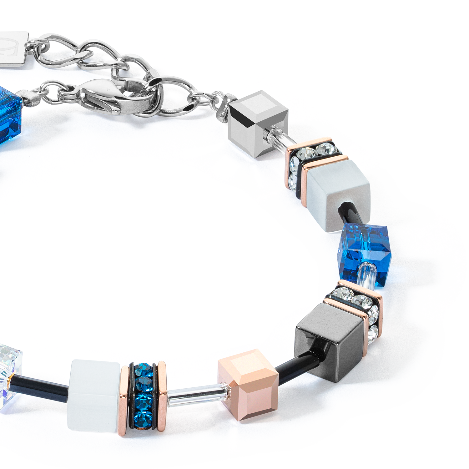 coeur-de-lion-geocube-iconic-armband-capri-blau-ros-gold image 2