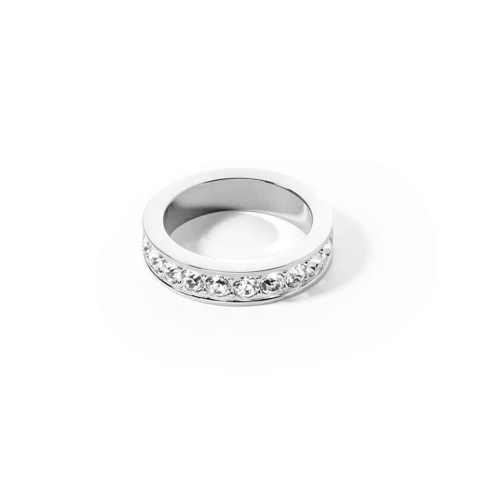 coeur-de-lion-ring-edelstahl-kristalle-silber-kristall image 1
