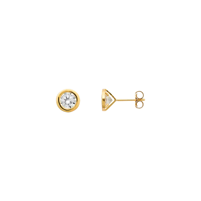 xenox-fine-zarge-midi-statement-ohrringe-585-gelbgold-mit-zirkonia-5-mm image 1