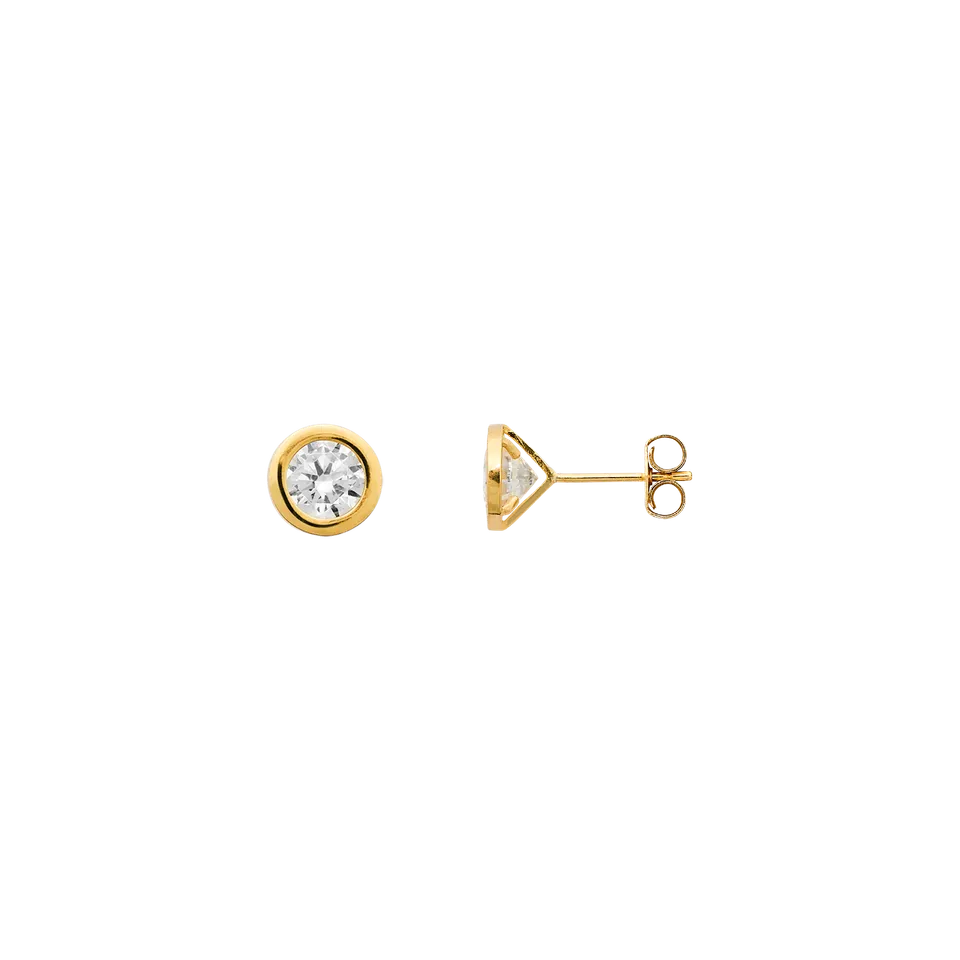 xenox-fine-zarge-midi-statement-ohrringe-585-gelbgold-mit-zirkonia-5-mm image 1