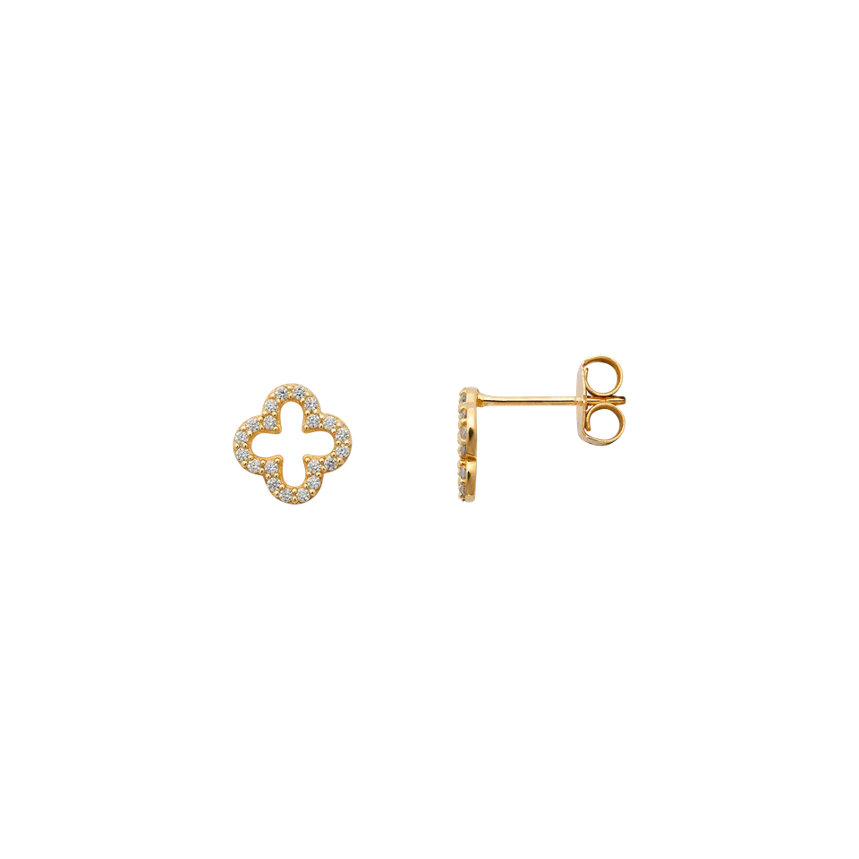 xenox-fine-clover-spark-ohrringe-585-gelbgold-mit-zirkonia image 1