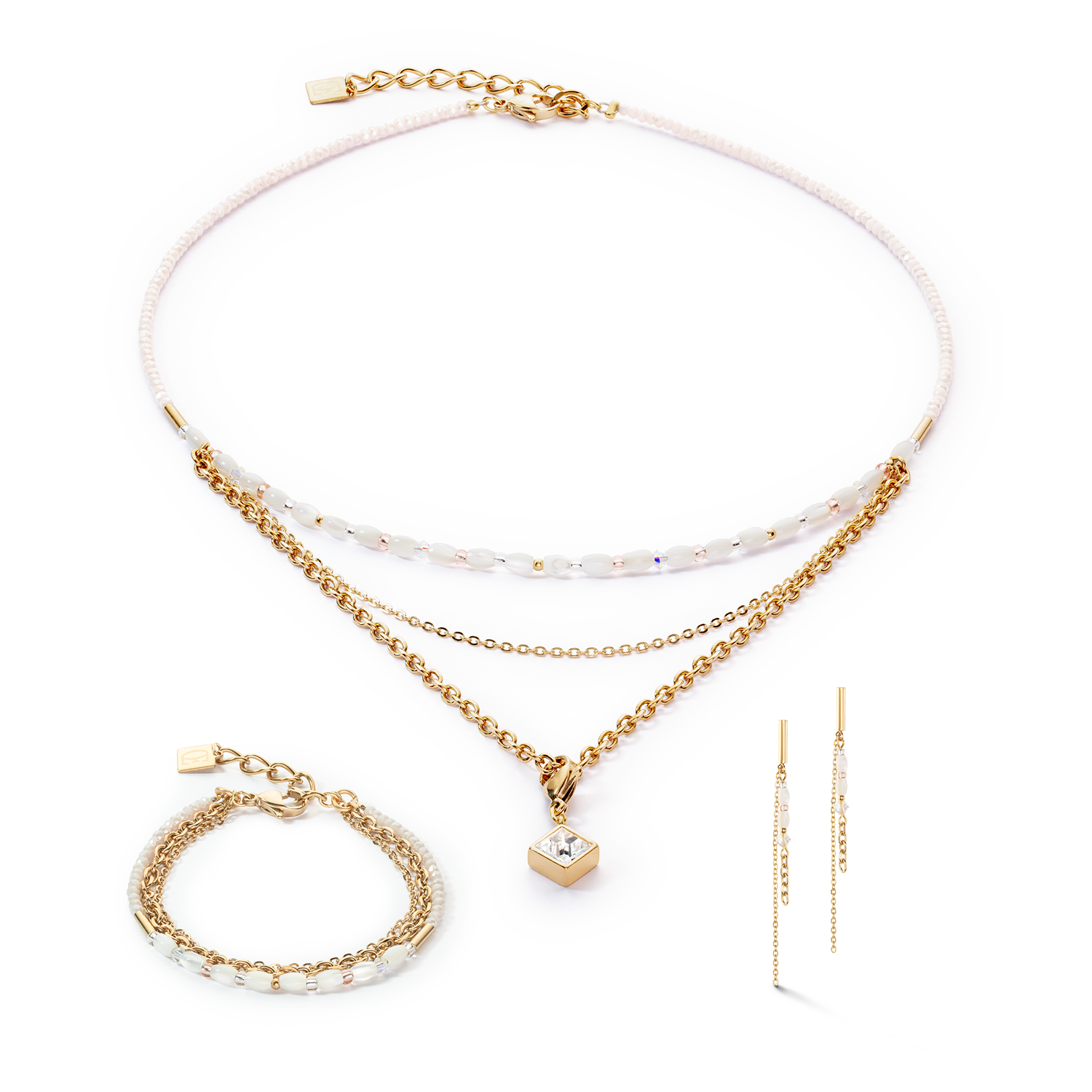 coeur-de-lion-brilliant-square-layer-ohrringe-gold-stab-mit-perlmutt image 3
