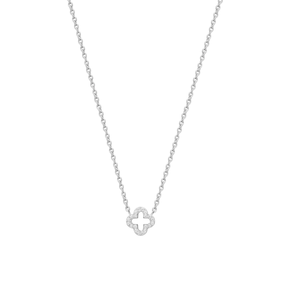 xenox-clover-xs10090-halskette-925-sterlingsilber-rhodiniert-mit-zirkonia image 1