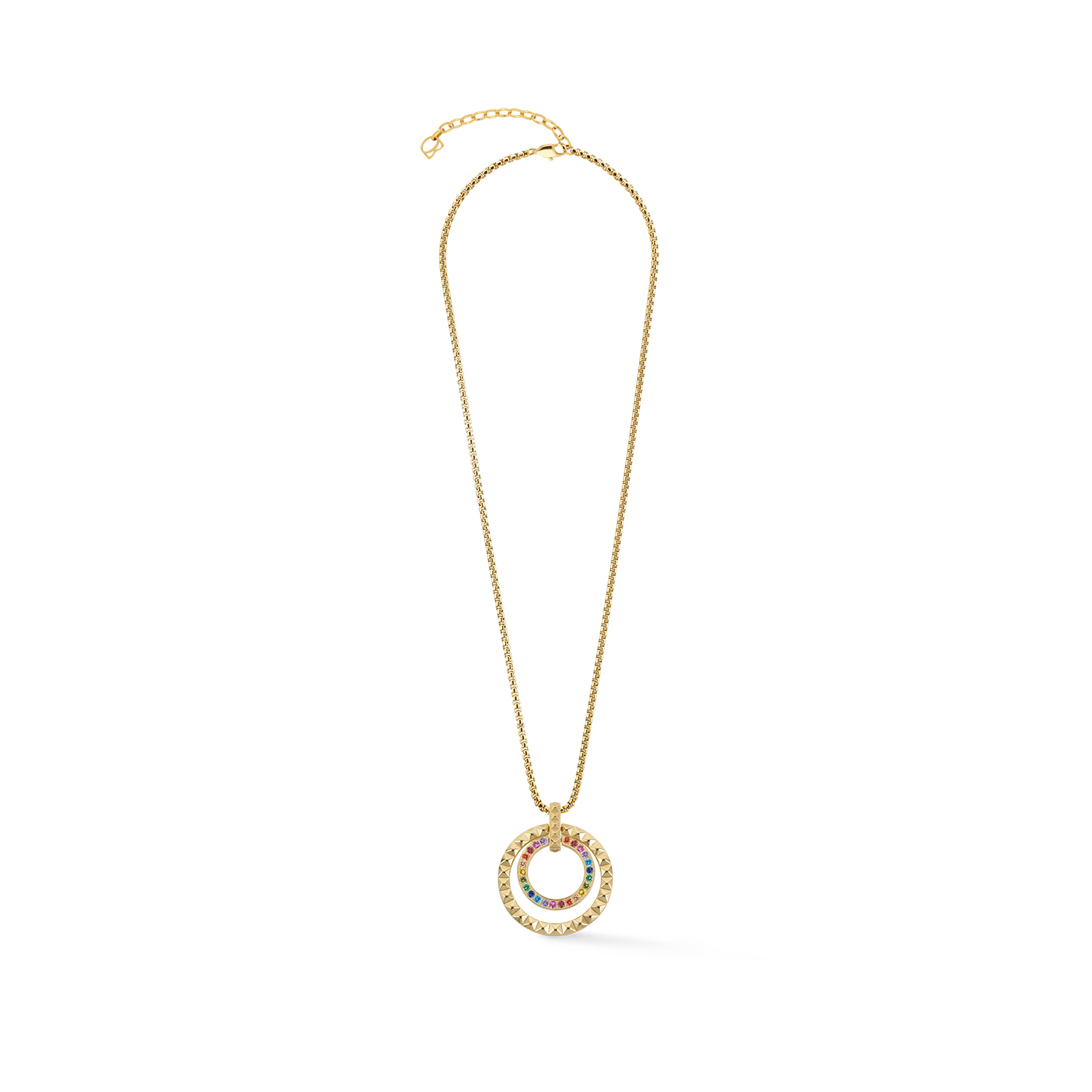coeur-de-lion-halskette-circle-duo-rainbow-gold-35-mm image 1