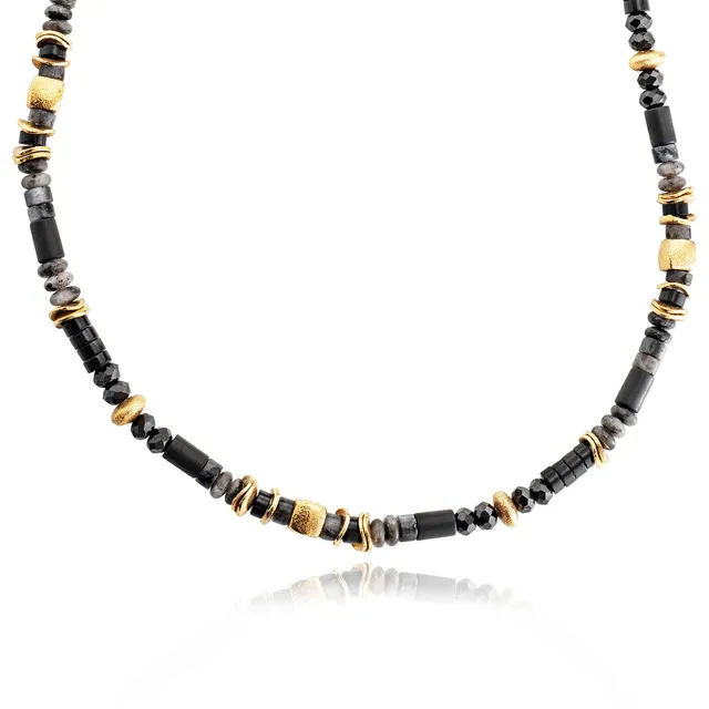 julie-julsen-loving-stones-kette-schwarz-achat-labradorit-spinell-45-5-cm image 1