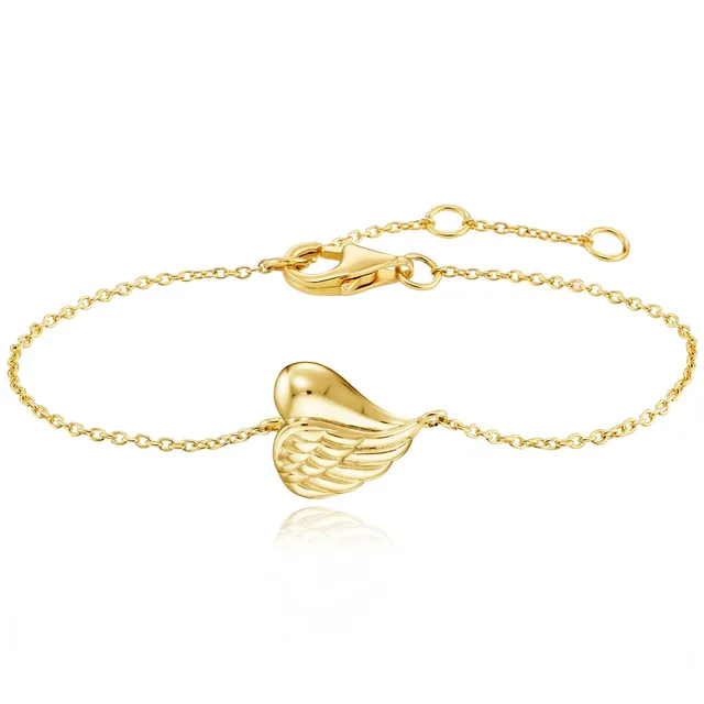 julie-julsen-kids-heartwing-armband-silber-vergoldet-mit-herz-und-engelsfl-gel image 1