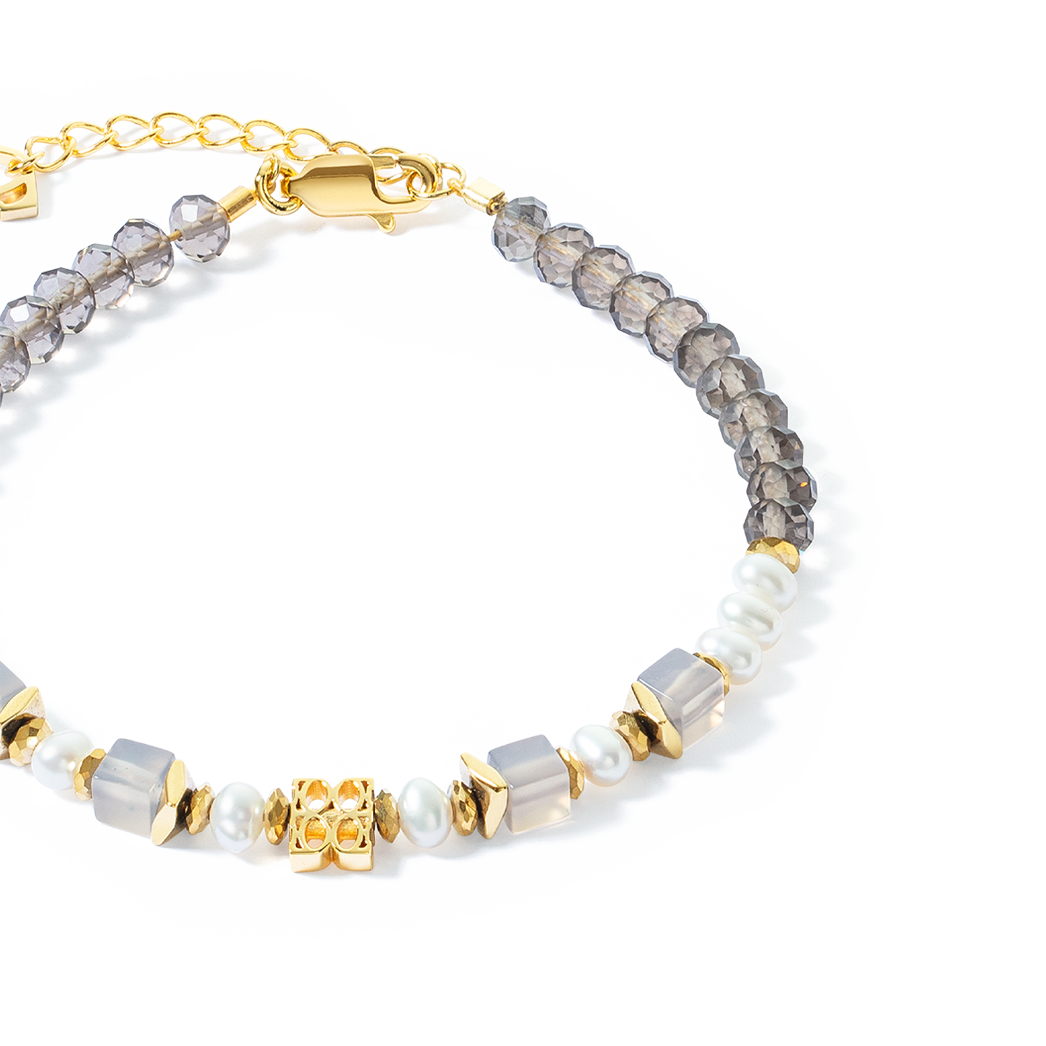 coeur-de-lion-iconic-classic-signature-armband-fine-edition-gold-taupe-17-5-cm image 2