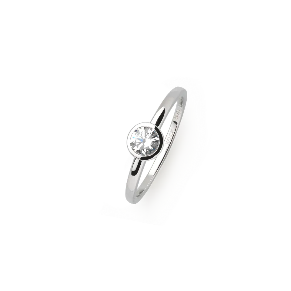 xenox-zarge-ring-925-sterlingsilber-rhodiniert-mit-zirkonia image 1