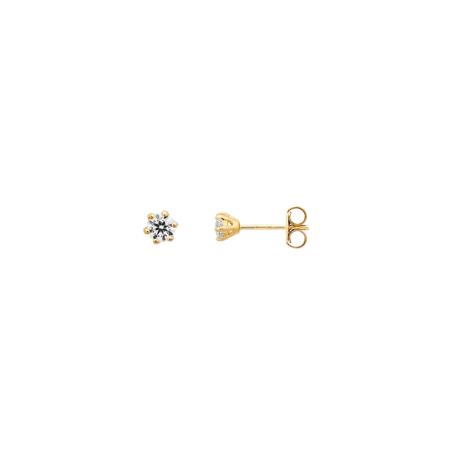 xenox-fine-krappe-mini-ohrstecker-585-gelbgold-mit-zirkonia-3-5-mm image 1