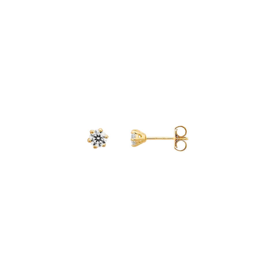 xenox-fine-krappe-mini-ohrstecker-585-gelbgold-mit-zirkonia-3-5-mm image 1