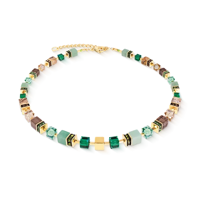 coeur-de-lion-geocube-precious-statement-halskette-emerald-garden-44-5-cm-gold image 1
