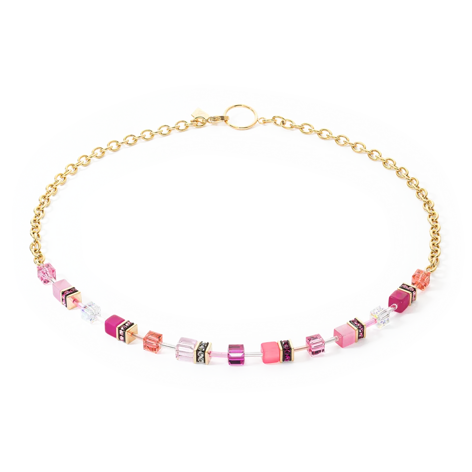 coeur-de-lion-geocube-iconic-chain-halskette-gold-magenta image 1