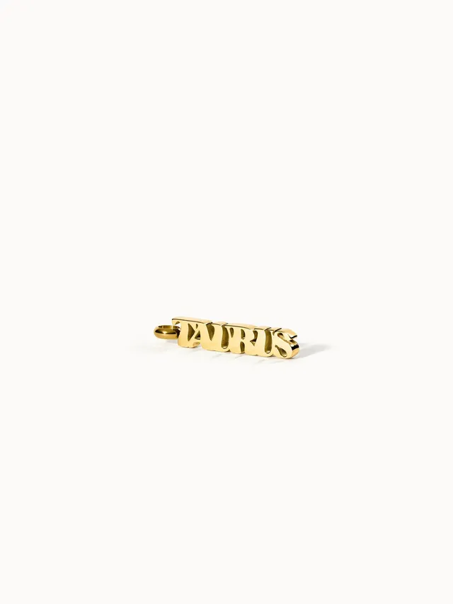 purelei-taurus-letter-charm-stier-sternzeichen-anh-nger-gold image 1
