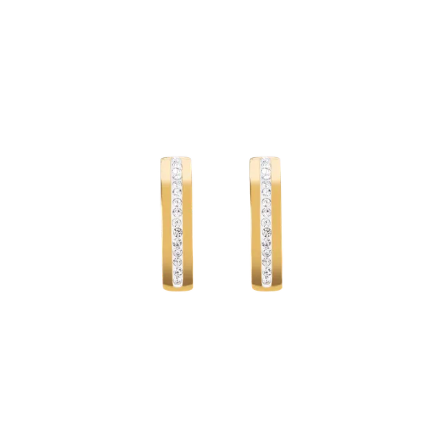 coeur-de-lion-ohrstecker-edelstahl-gold-kristall-pav-streifen image 1
