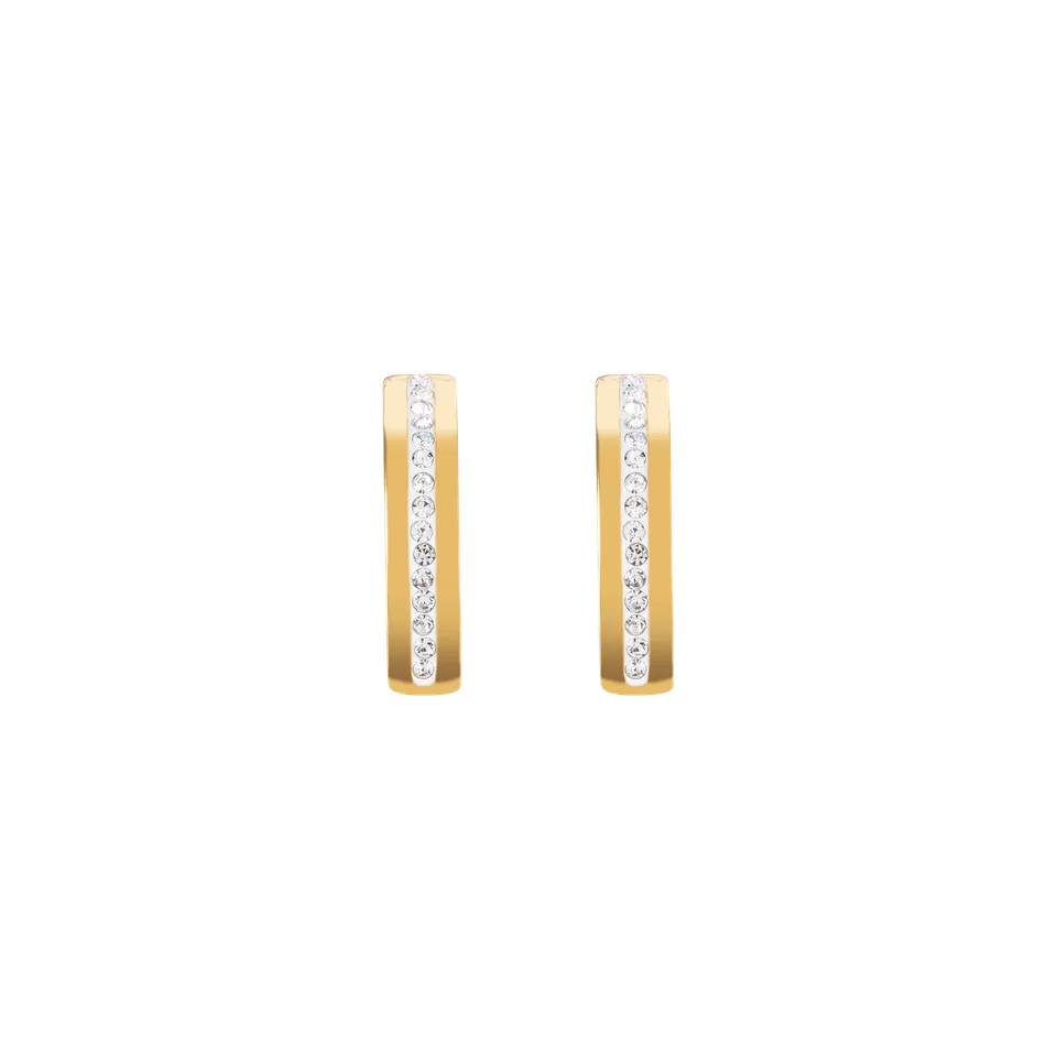 coeur-de-lion-ohrstecker-edelstahl-gold-kristall-pav-streifen image 1