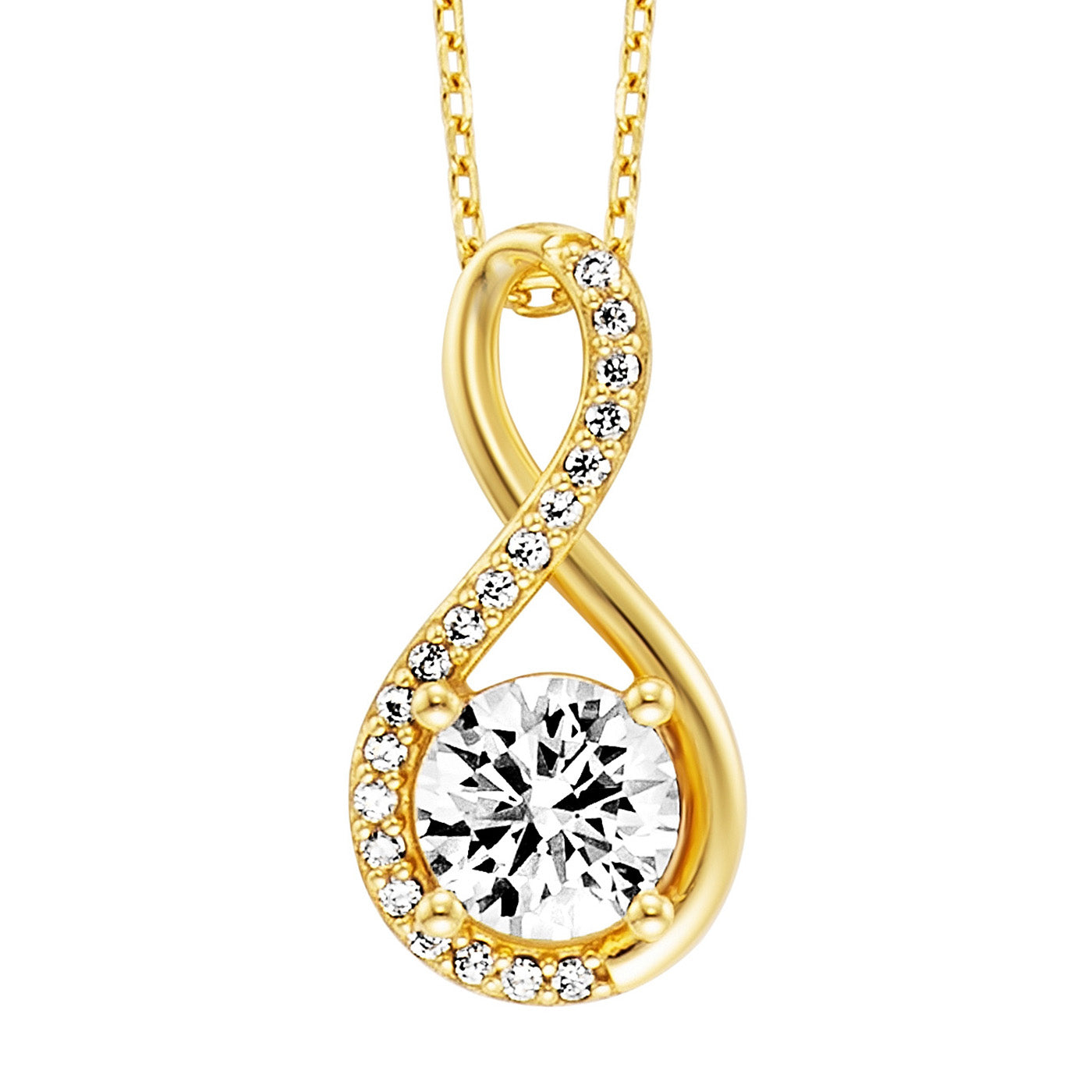 julie-julsen-infinity-kette-mit-anh-nger-silber-925-vergoldet-mit-20-wei-en-zirk image 2