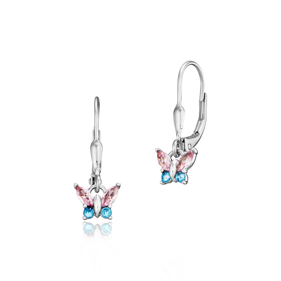 julie-julsen-kids-butterfly-ohrh-nger-silber-mit-8-bunten-zirkonia image 1