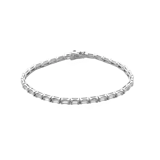 xenox-tennisarmband-925-sterlingsilber-rhodiniert-mit-zirkonia-baguette image 1