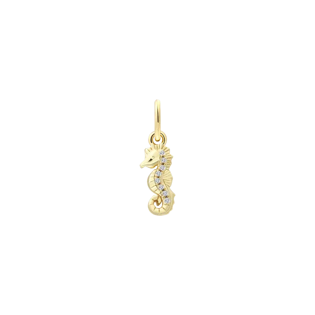 xenox-seepferdchen-charm-925-sterlingsilber-18k-vergoldet-mit-zirkonia image 1