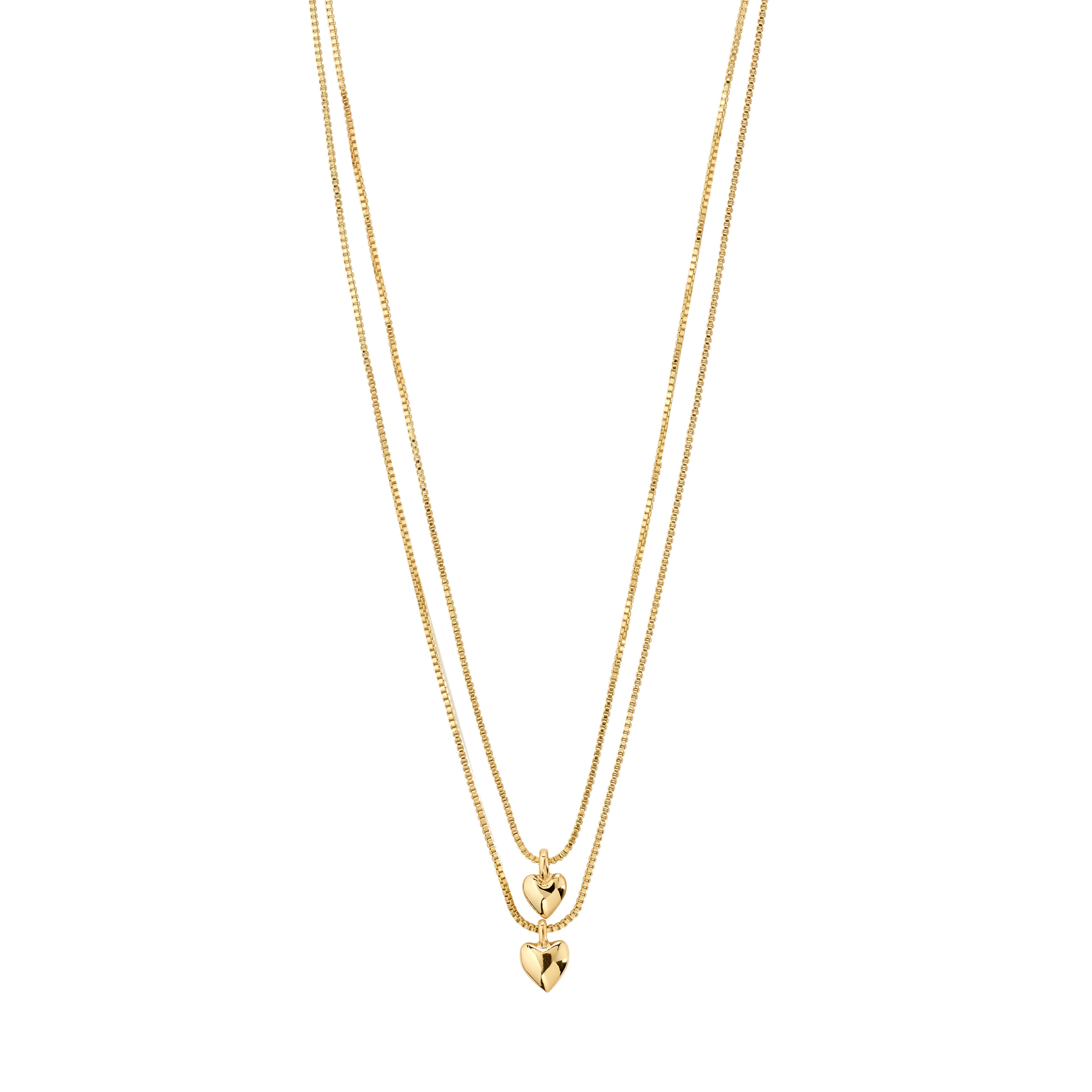 pilgrim-penina-geschenkset-2x-herz-halskette-ohrstecker-goldplattiert image 2
