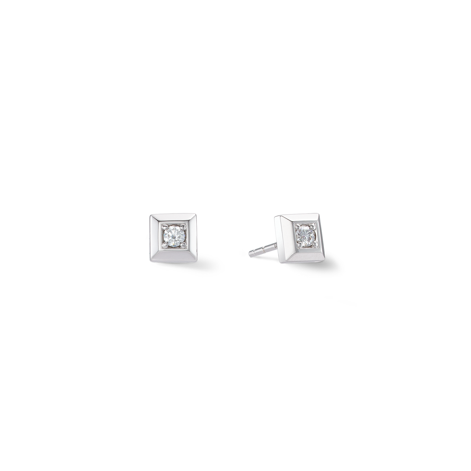 coeur-de-lion-statement-sparkling-square-ohrringe-6-mm-silber image 2