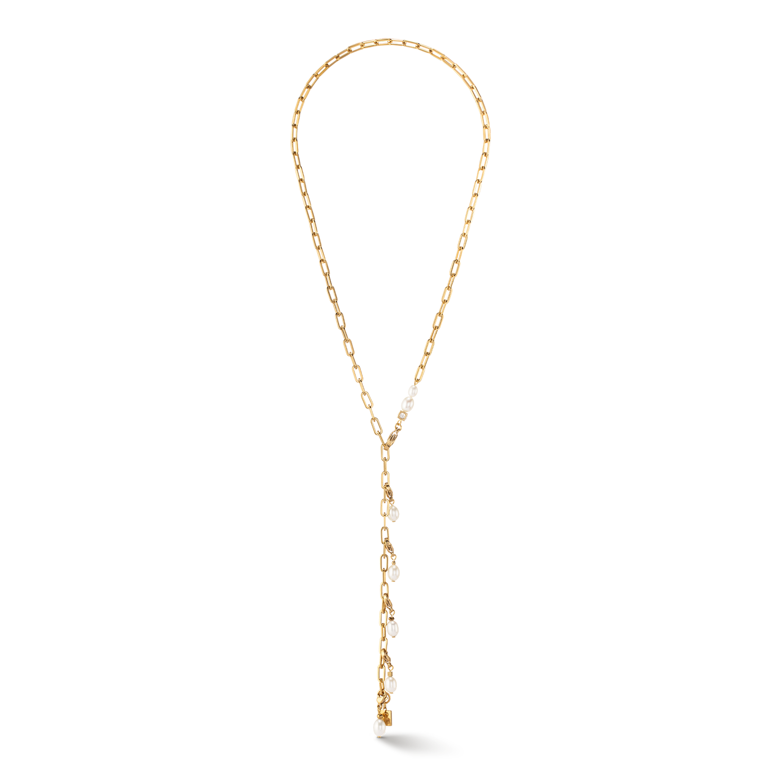 coeur-de-lion-modern-chain-halskette-mit-s-wasserperlen-charms-gold image 1