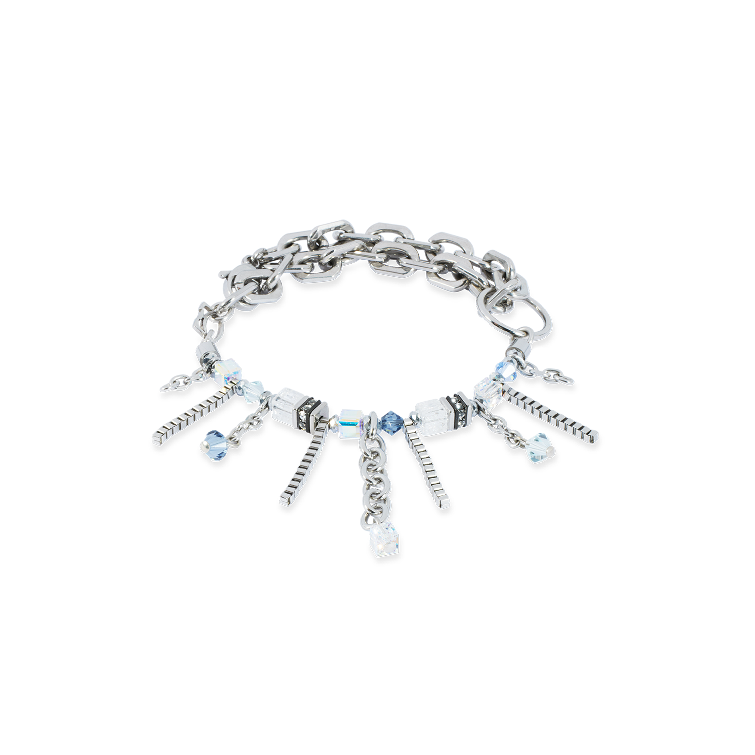 coeur-de-lion-geocube-sunray-cube-boh-me-armband-silber-wei-16-36-cm image 1