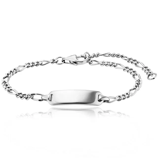 julie-julsen-kids-figaroarmband-silber-925-rhodiniert-mit-gravurplatte image 1
