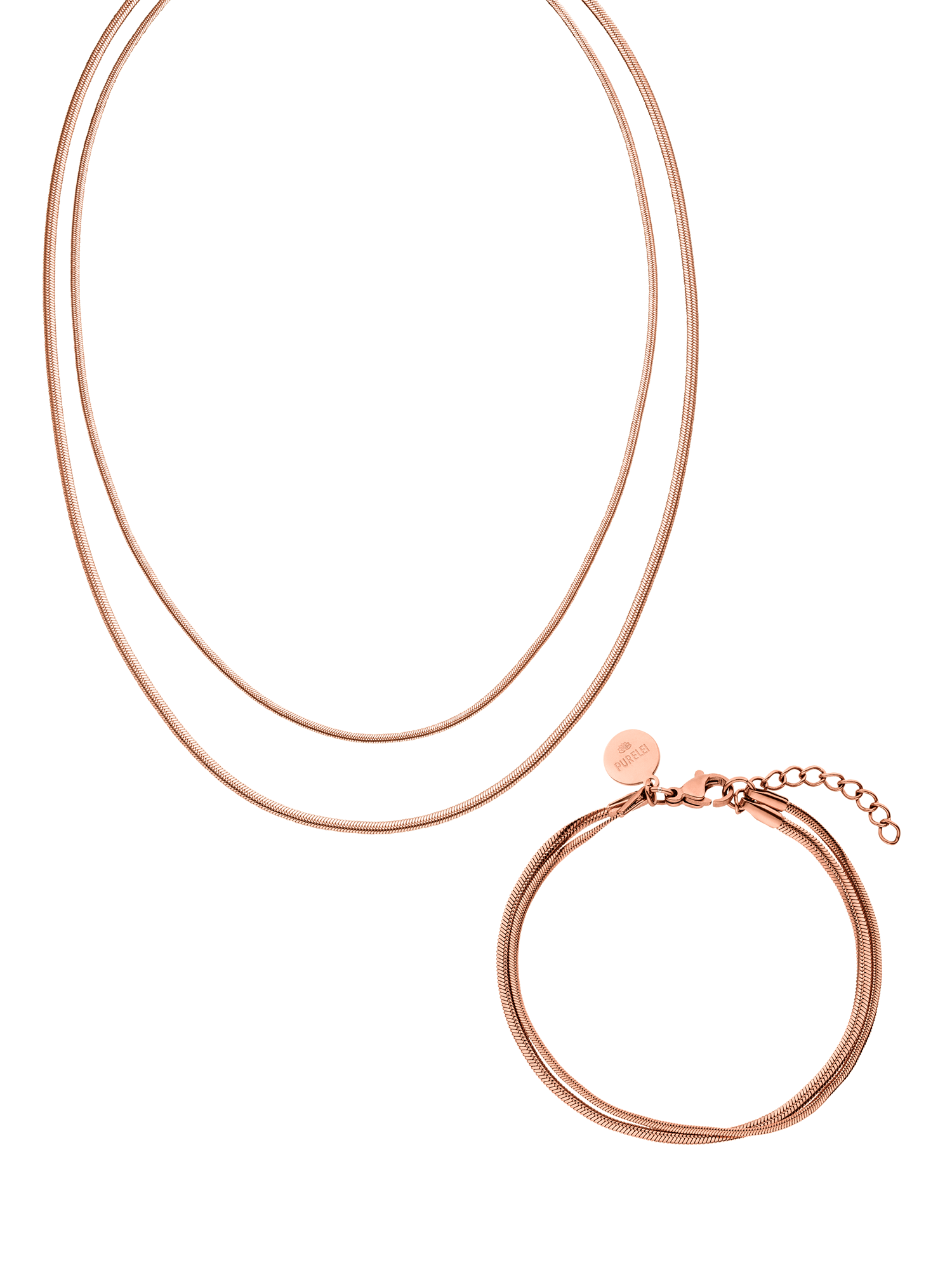 purelei-two-layers-set-zweilagige-schlangenkette-armband-gold-silber-ros-gold image 5