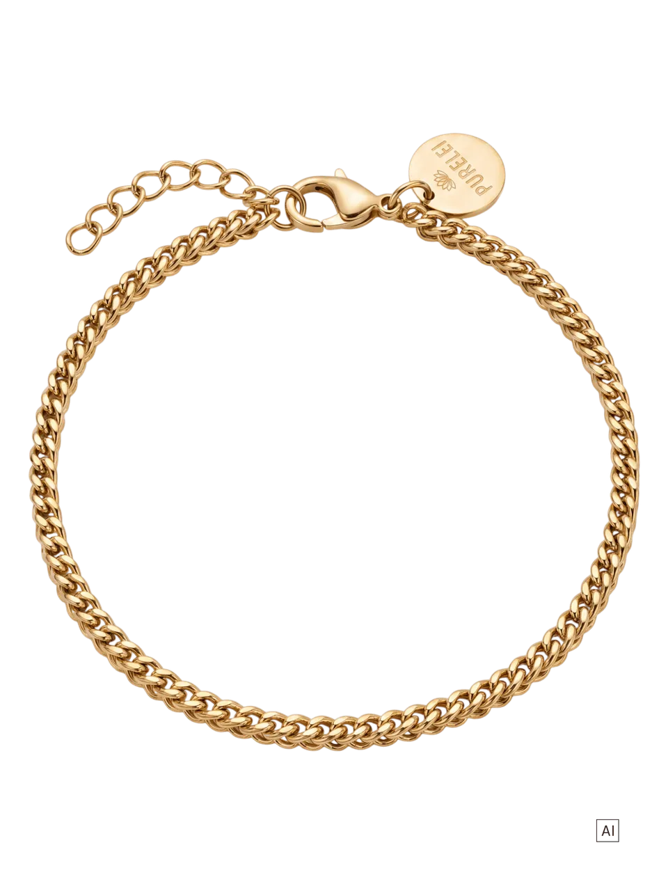 purelei-slim-box-chain-armband-verstellbar-19-21-cm image 1