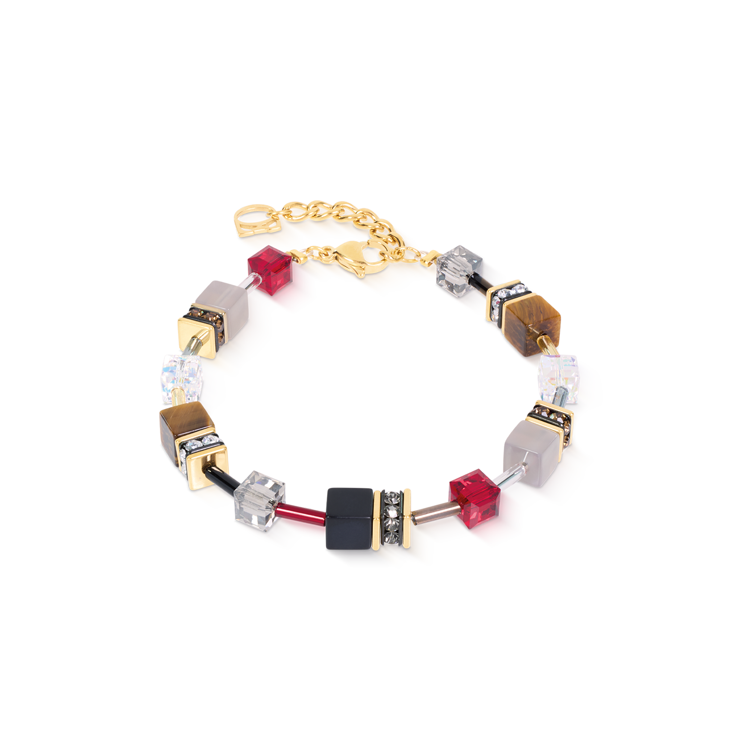 coeur-de-lion-geocube-iconic-precious-armband-rustic-luxe-grau-18-5-cm image 1