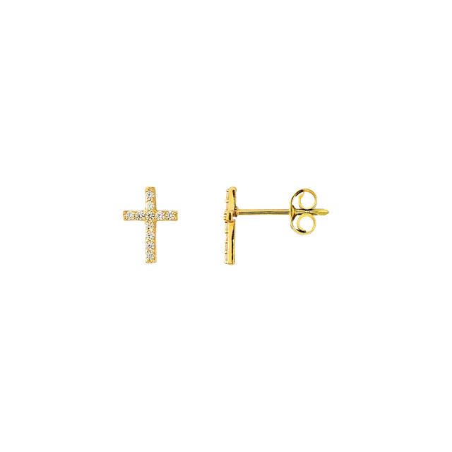xenox-fine-kreuz-ohrringe-xg14k4218g-585-gelbgold-mit-zirkonia image 1
