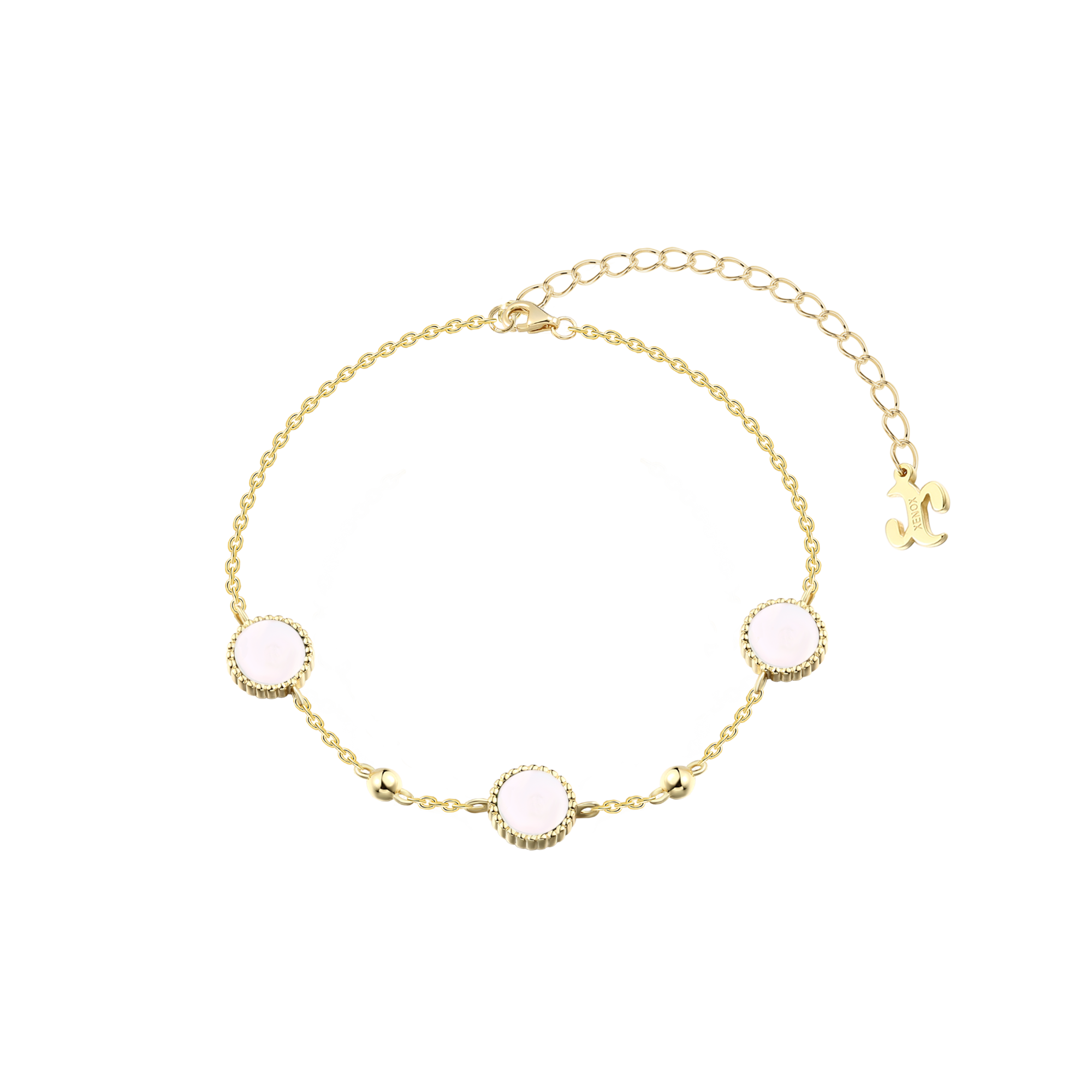 xenox-orbit-armband-925-sterlingsilber-18k-vergoldet-mit-perlmutt image 1