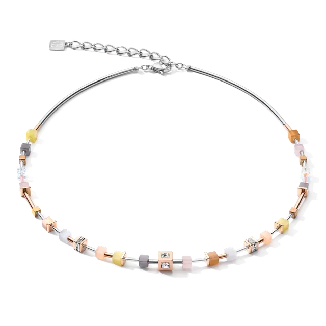 coeur-de-lion-halskette-geocube-fein-pastell-beige-oliv image 1