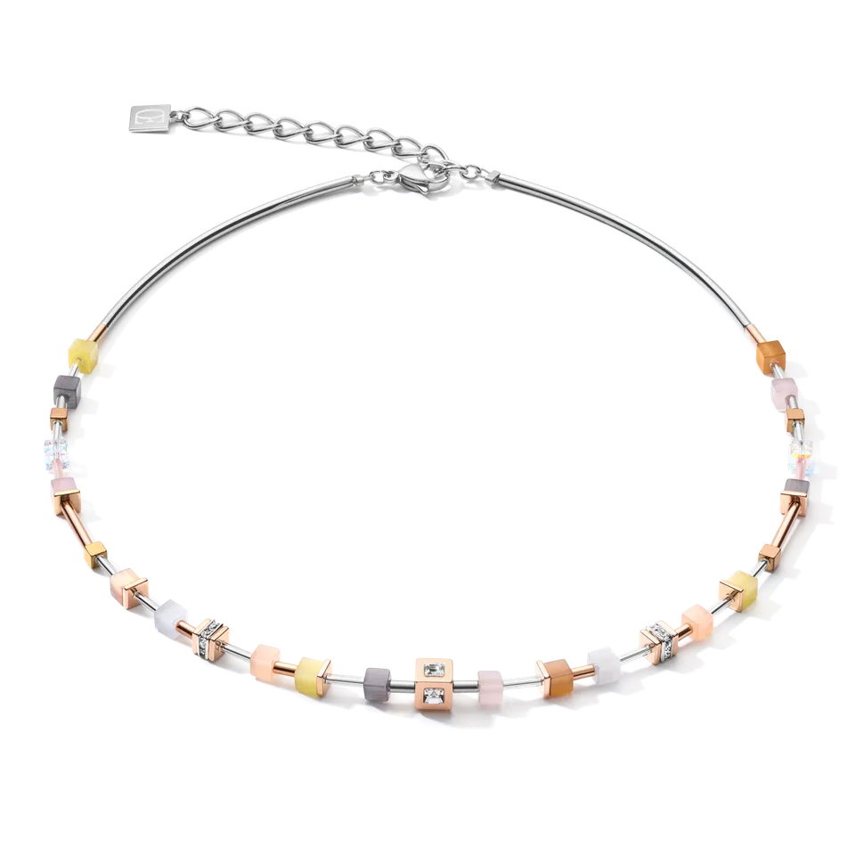 coeur-de-lion-halskette-geocube-fein-pastell-beige-oliv image 1