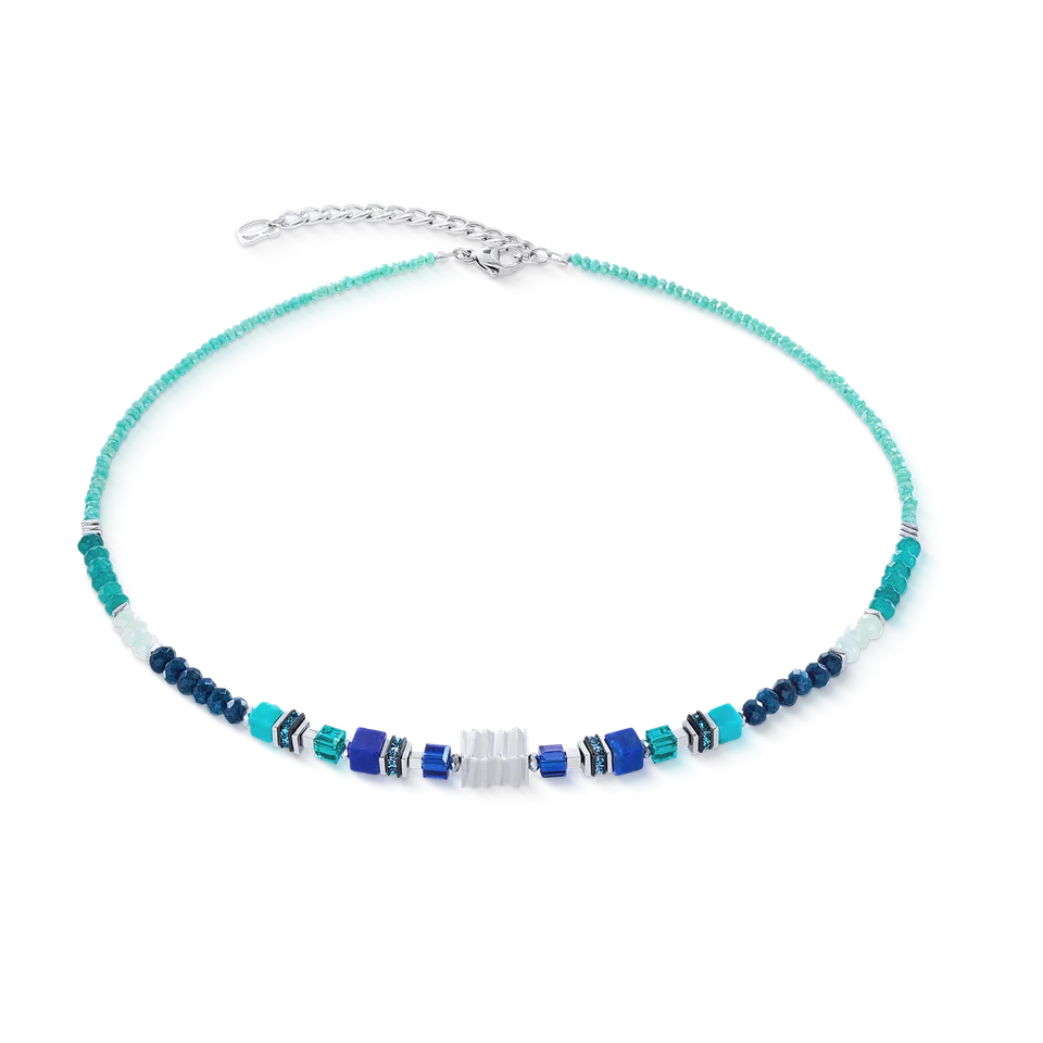 coeur-de-lion-halskette-wave-precious-flow-silber-teal-edelstein image 1