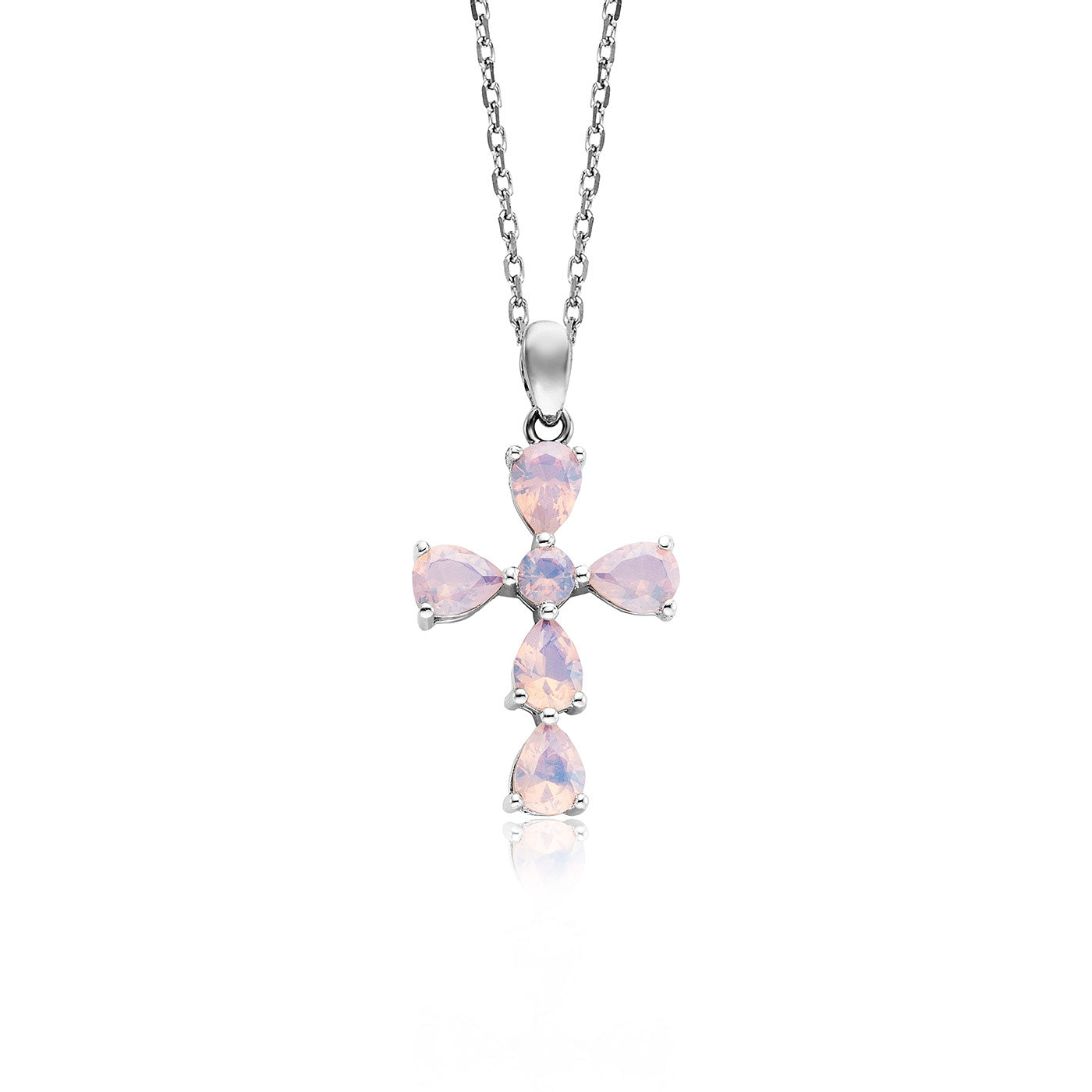 julie-julsen-kreuz-kette-mit-anh-nger-silber-mit-6-zirkonia-perlmutt image 1