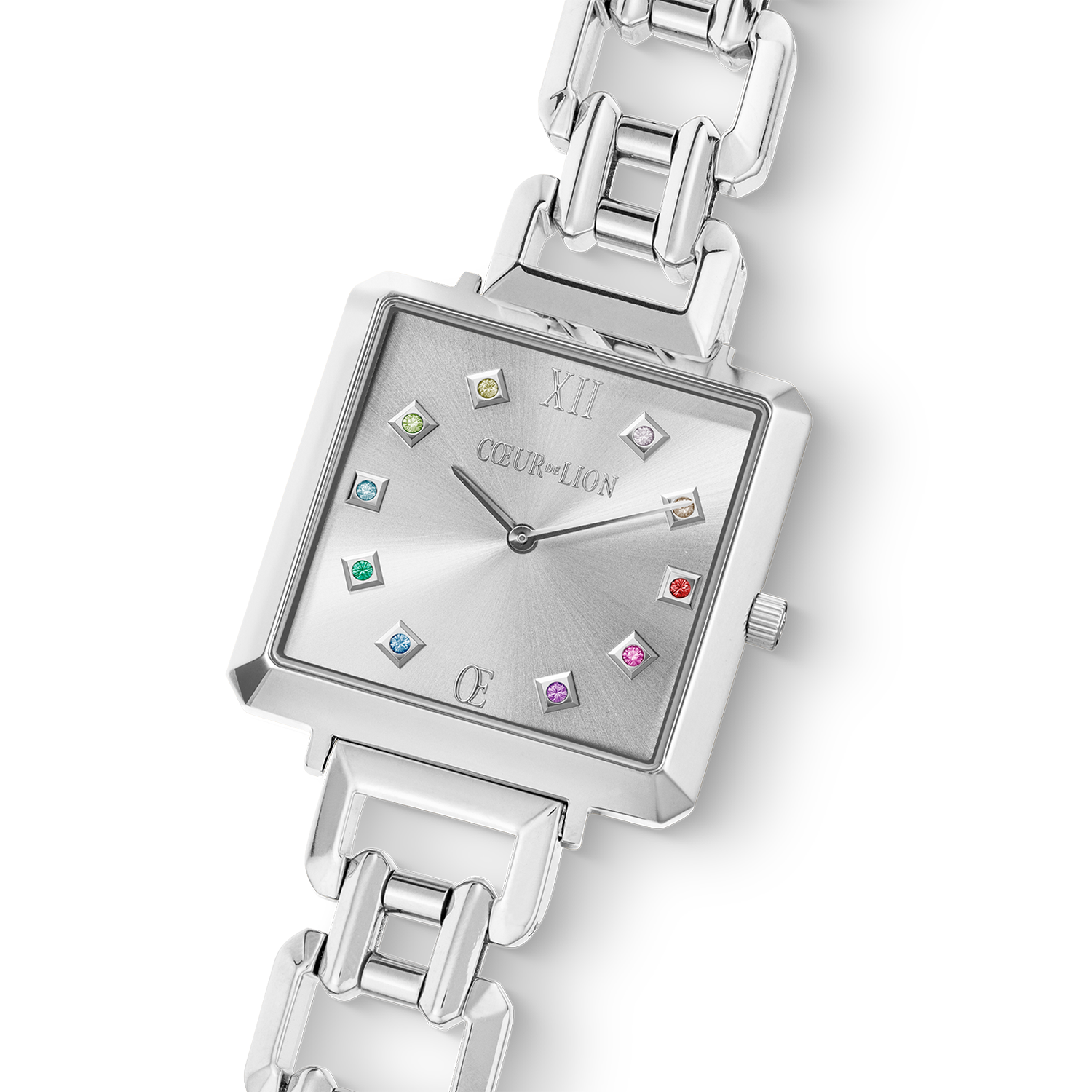 coeur-de-lion-uhr-iconic-cube-classic-rainbow-statement-silber image 2